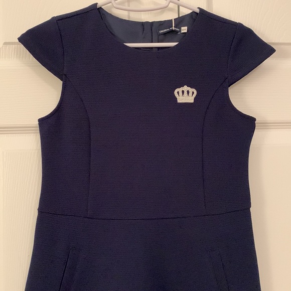 Girls NWT Italian Navy Crown Dress 8/10 - Picture 3 of 4